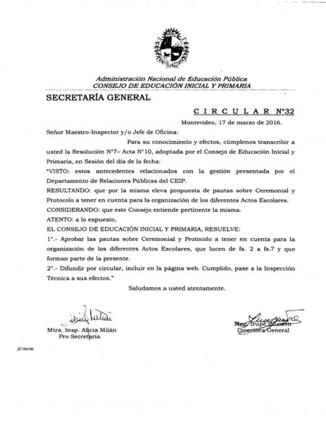 Circular N Consejo De Educaci N Inicial Y Primaria