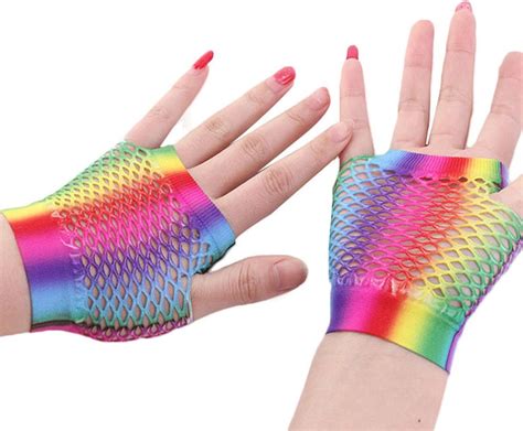 Rainbow Hand Glovesrainbow Gloves Costume Accessories