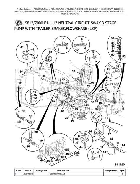 PPT JCB 535 95 SWAY Tier 2 Telescopic Handlers Loadall Parts