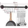 Toplife 80 Cm Pot Rack Kitchen Wall Mounted Detachable Pan Lid