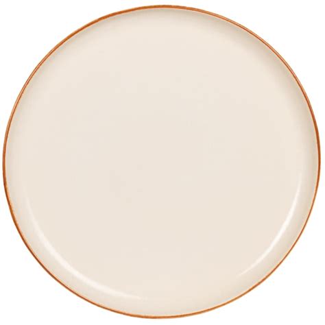 Plato Llano De Cer Mica Blanca Con Borde Marr N Luciole Maisons Du Monde