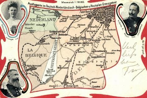 Landkarten Deutsch Niederländisch Belgische Grenze Giclee Print Art