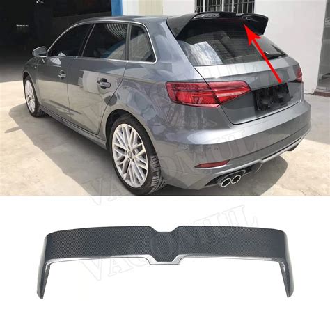 Carbon Fiber Frp Prime Black Rear Roof Spoiler Lip Wings For Audi A3 S3 Rs3 8v Hatchback Door