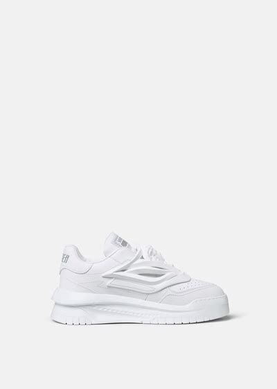 Versace Odissea Caged Rubber Medusa Sneakers In White Modesens