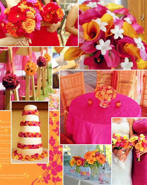 Shocking Pink and Orange wedding