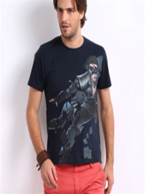 Buy Myntra Men Navy Krrish 3 Printed Pure Cotton T Shirt Tshirts For