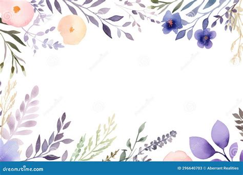 Quadro Floral De Aquarela Folhas E Flores Em Fundo Branco