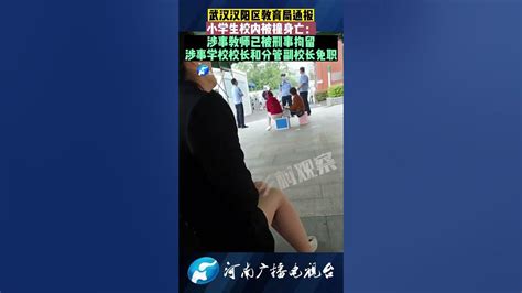 官方通报武汉一小学生校内被撞身亡事件 涉事教师已被刑事拘留 涉事学校校长和分管副校长免职 Youtube