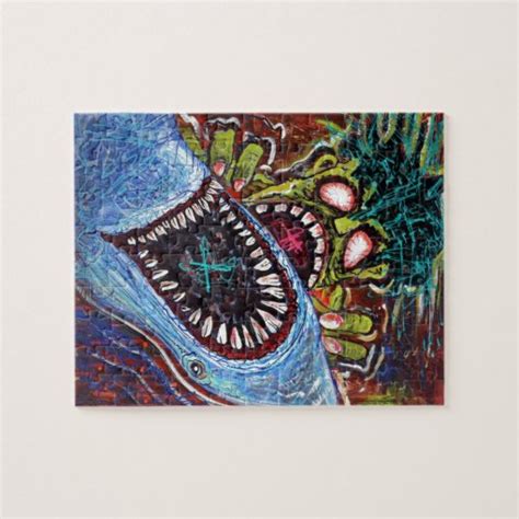 Zombie Shark Fight Jigsaw Puzzle Zazzle