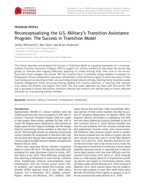 anderson  militarys transition assistance program  success