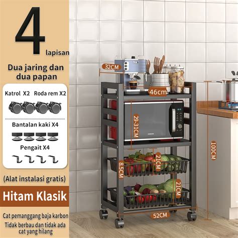 Jual Rak Oven Microwave Rak Buah Dan Sayuran Rak Lantai Beroda Rak