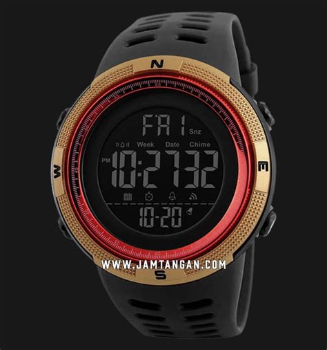 SKMEI 1251GDRD Digital Dial Black Polyurethane Strap Jamtangan