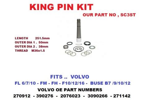 Volvo King Pin Kit Our Part Number Vo St Sc St Trucks N Parts