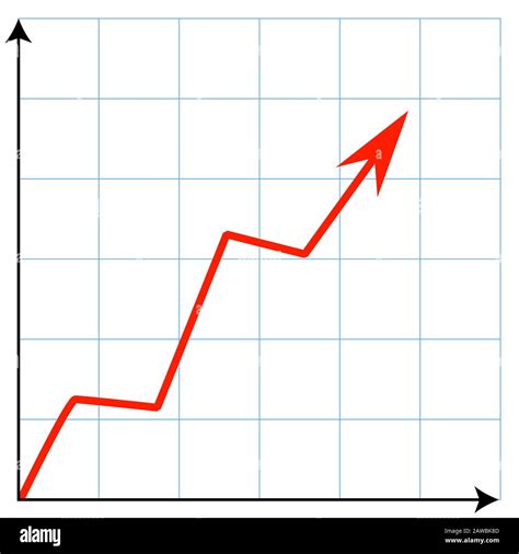 Graph With Red Arrow Flat Vector Growth Graph With Red Arrow Flat