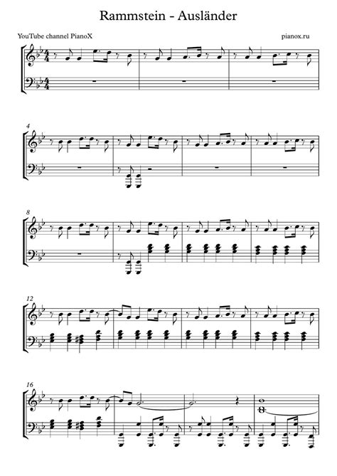 Rammstein Ausländer Sheets by PianoX