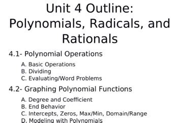 Polynomial Radical And Rational Functions Algebra Unit Bundled