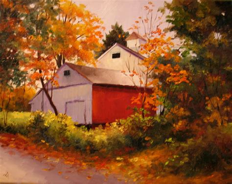 Nel's Everyday Painting: Barn in Fall - SOLD