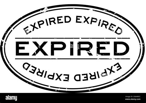 Grunge Black Expired Word Oval Rubber Seal Stamp On White Background