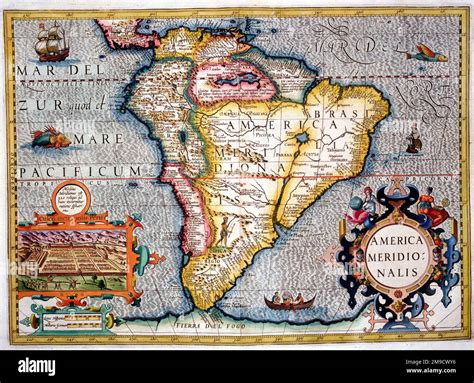 Siglo 17th Mapa de América del Sur América meridionalis Fotografía de