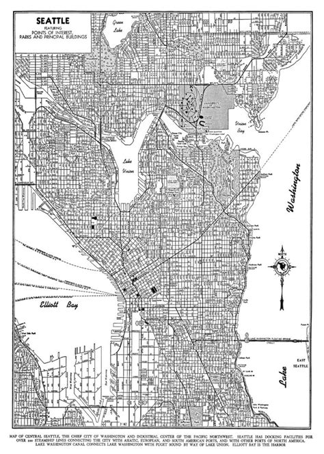 Seattle Map Seattle Map Art Poster Seattle Street Map Vintage Print Poster - Etsy