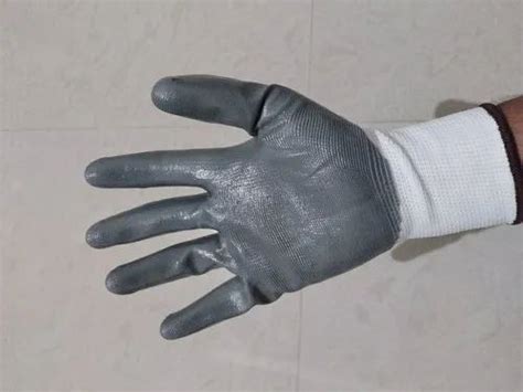 Udyogi Hand Gloves Nnc 1310 13 Gauge Nylon Liner Nitrile Palm Coated