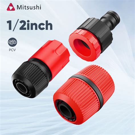 Mitsushi 3pcs 12 Water Hose Connector Set Quick Connectors Garden Tap