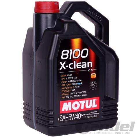 5 LITER MOTUL 8100 X CLEAN 5W 40 MOTORÖL VOLLSYNTHETISCH