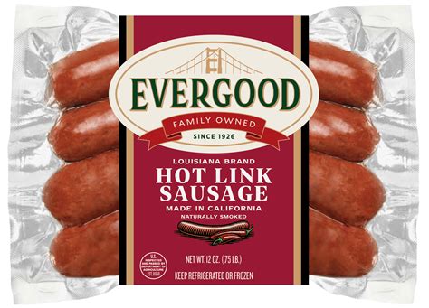 Evergood Hot Link Sausage 4 Count 12 Oz