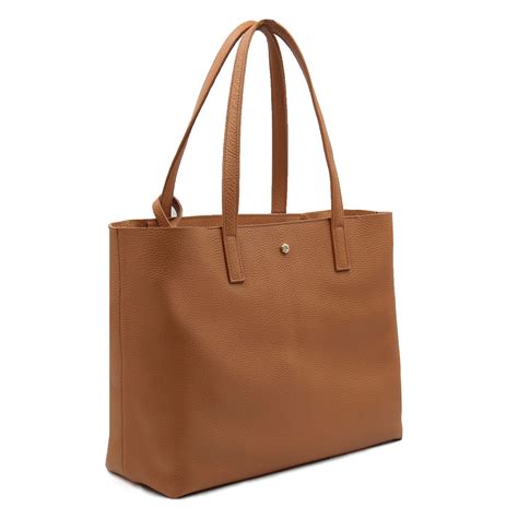 Sac cabas cuir grainé camel fabriqué main JULES JENN