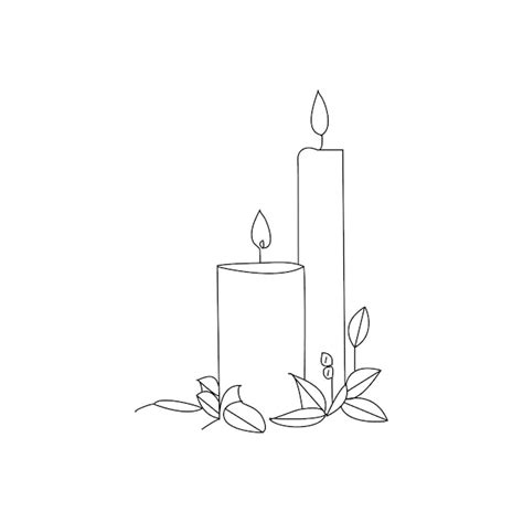 Premium Vector Continuous One Line Drawing Of Candle Outline Vector