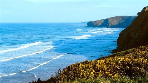 Summer Waves And Distant Ocean Sounds From Cornwall England 4K ASMR