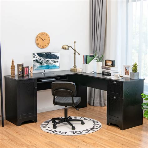 Buy Tangkula L Shaped Office Desk Inches Corner Computer Desk