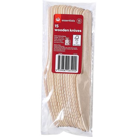 Essentials Wooden Knives 15 Pack Woolworths