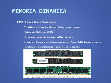 Características De La Memoria Ram