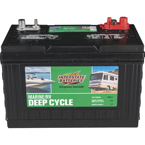 Interstate Deep Cycle Marine RV Battery Group Size 31 DC 12 Volt 98