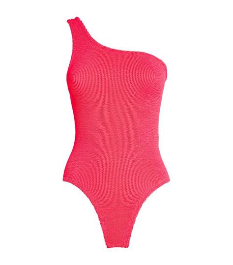 Hunza G One Shoulder Nancy Swimsuit Pink Editorialist