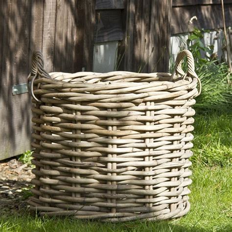 Rieten Mand Cm Naturel Ronde Opbergmand Van Grof Rotan Het