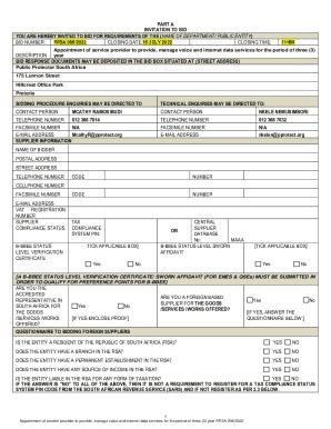 Fillable Online Scm Bid Documents Sbd Etenders Fax Email Print