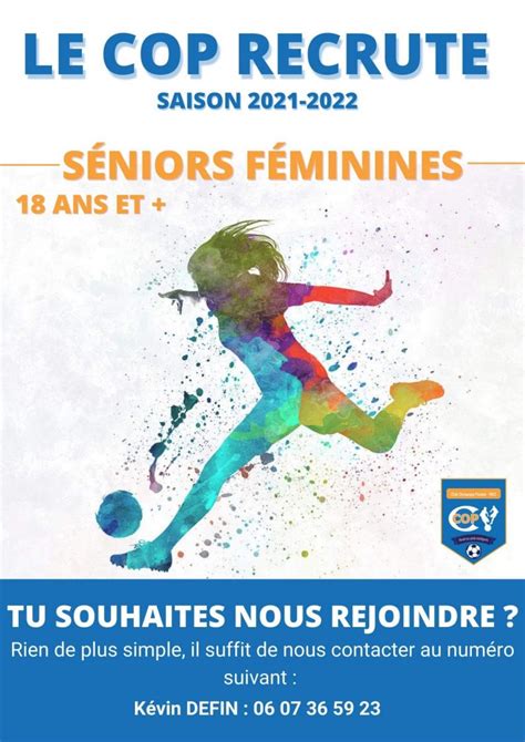 Annonce Football Recrutement seniors féminines CVsports