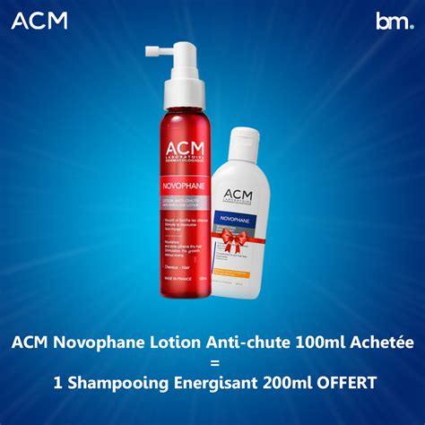 Acm Novophane Lotion Anti Chute 100 Ml Shampooing Energisant 200ml