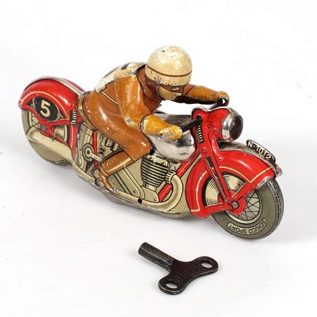 SCHUCO SPORT motorcykel N 1012 urverk litograferad plåt 1940 tal