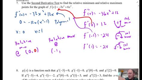 Ap Calculus Ab 4 3b The Second Derivative Test Youtube