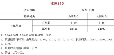 2025广州水上巴士线路航班时刻表 广州本地宝