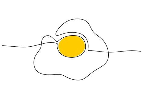 Premium Vector Continuous Line Drawing Of Egg Sunny Side Up Egg Hand Drawn One Line Art