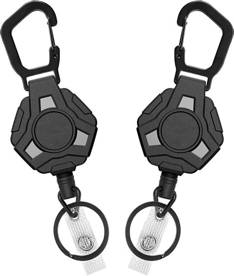 4 Pack Retractable Keychain Heavy Duty Badge Reels Retractable Badge