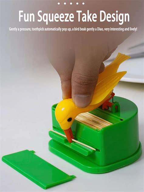 1pc Intelligent Toothpick Holder Automatic Toothpick Dispenser Bird