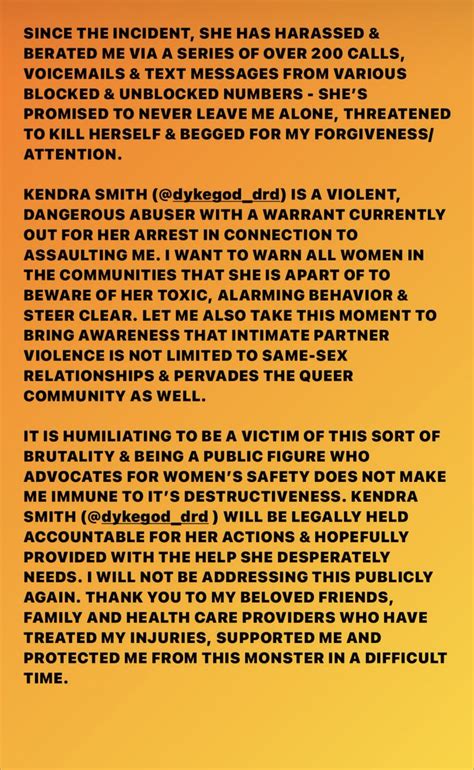 Nitty Scott On Twitter TW Sexual Assault DV Kendra Smith Dykegod