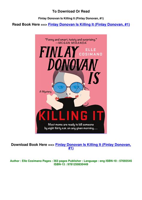 EPUB DOWNLOAD Finlay Donovan Is Killing It Finlay Donovan 1 BY Elle