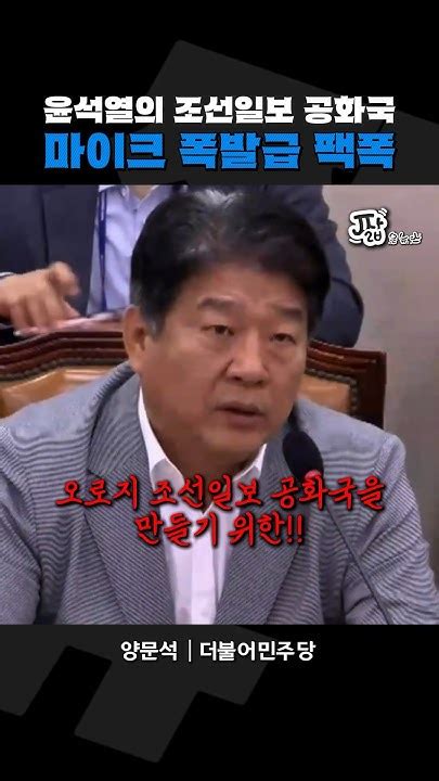 대한민국 조선일보 공화국 짧뉴 양문석 과방위 짧은뉴스 Youtube