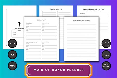 Maid Of Honor Planner Wedding Graphic By KDP Samurai Creative Fabrica